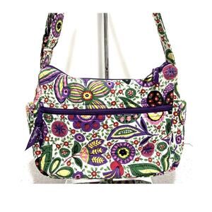 Vera Bradley Viva La Vera Purse Shoulder Bag Colorful Floral Quilted Cotton NWOT